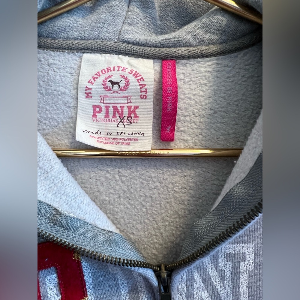 PINK Victoria's Secret Gray, Pink & Red Hoodie - Picture 3 of 8